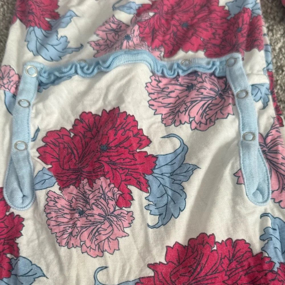 Kickee Pants onesie footless Peony Floral Kids One Piece Pajama snap 12-18